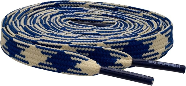 GRAH SANGRAH® 2 Pairs Fashionable Double Layer Flat Colored Shoe laces for Sneakers - 120 CM, Navy off White