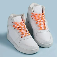 GRAH SANGRAH® 2 Pairs Fashionable Double Layer Flat Colored Shoe laces for Sneakers - 120 CM, Orange White