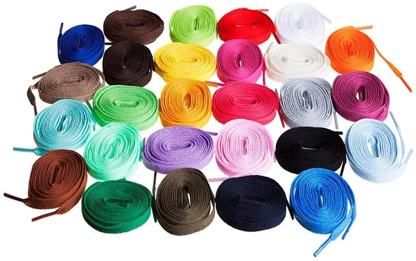 GRAH SANGRAH® (2 Pair Flat Shoelaces For Athletic Running Sneakers Shoes Boot Strings - 150 CM, Moon light
