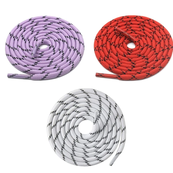 GRAH SANGRAH® (3 Pair) (1 Pair Per Single Color) Shoes Laces Athletic Shoelaces For Sport/Running Shoes Shoe Strings - 120 CM, Red-White-Purple
