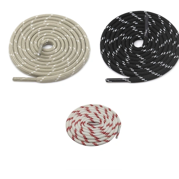 GRAH SANGRAH® (3 Pair) (1 Pair Per Single Color) Shoes Laces Athletic Shoelaces For Sport/Running Shoes Shoe Strings - 120 CM, Beige  / Black White ? White Red