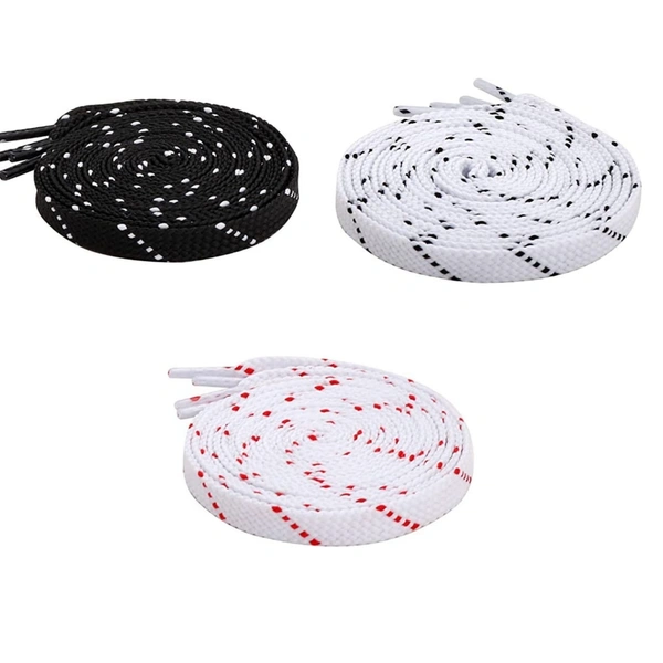 GRAH SANGRAH® 3 Pair (1 Pair Per Single Color) Flat Unisex Shoelaces For Casual, Running Sports Shoes Double Color Twill - 120 CM, WHT BLK-BLACK-WHT RED