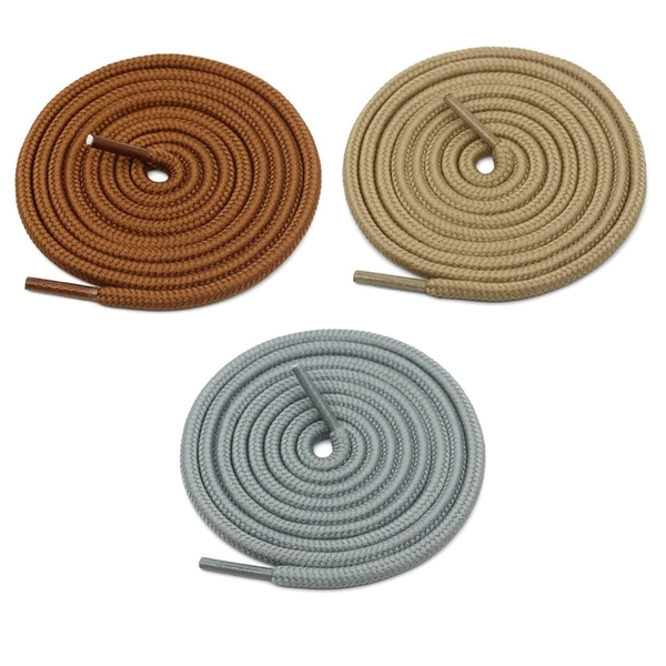 GRAH SANGRAH® 3 Pair (1 Pair Per Single Color) Unisex Shoes Laces For Sport, Running Casual Gym Shoelaces - 120 CM, Tan-Cream-Grey