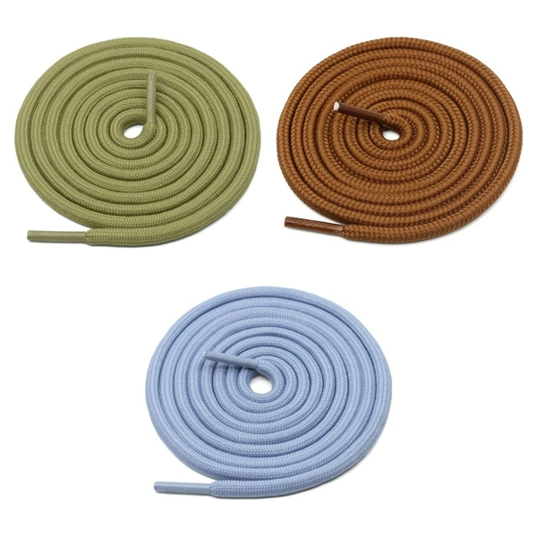 GRAH SANGRAH® 3 Pair (1 Pair Per Single Color) Unisex Shoes Laces For Sport, Running Casual Gym Shoelaces - 120 CM, Olive_ Sky_ Camel