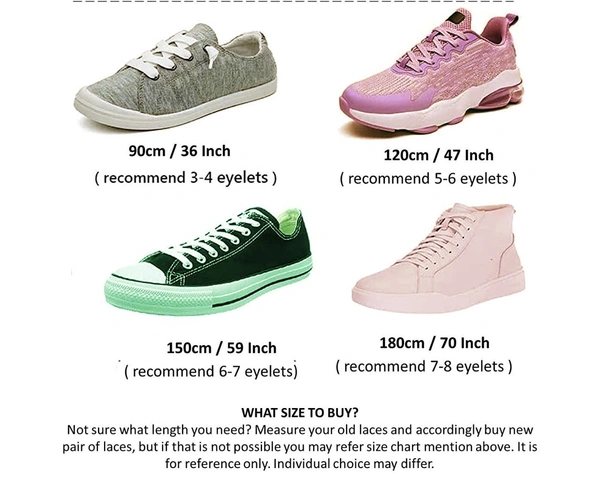 GRAH SANGRAH® (2 Pair) Flat Unisex Colorful Twill Shoelaces For GYM, Sport, Running Or Casual Shoelaces - 120 CM, White