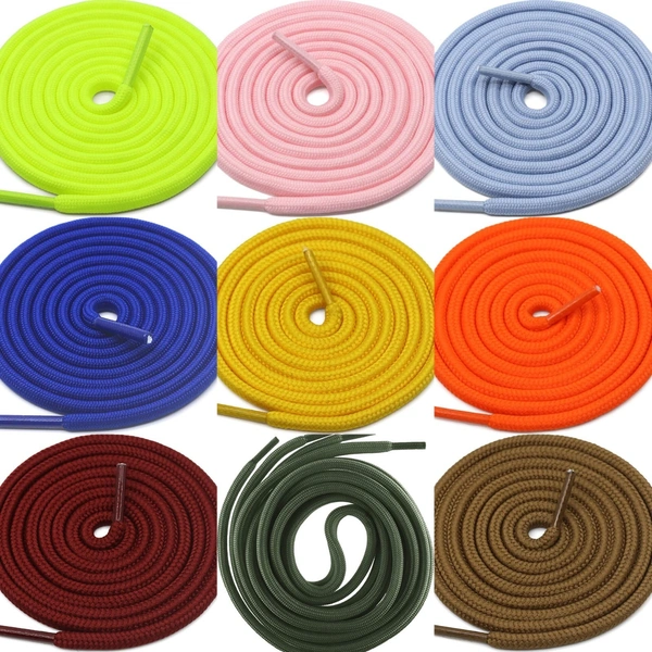 GRAH SANGRAH® 2 Pair (1 Pair Per Single Color) Unisex Shoes Laces For Sport, Running Casual Gym Shoelaces - 120 CM, Grey-Orange