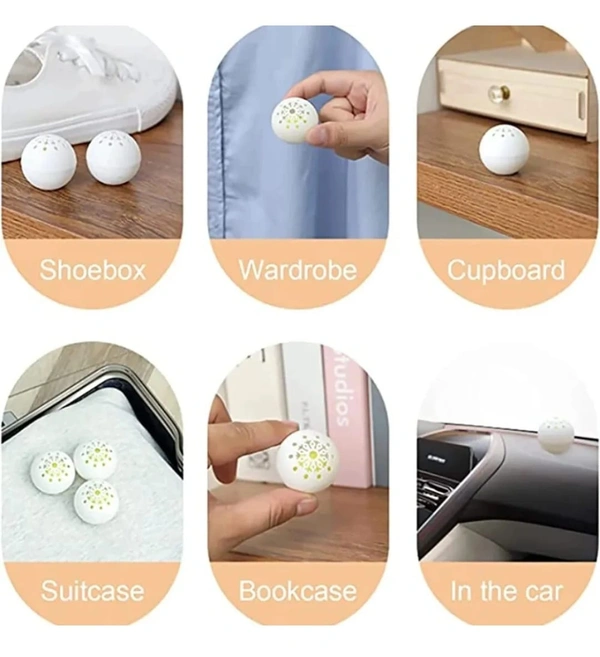 GRAH SANGRAH® (6 pcs) Deodorizer Balls Shoe Cabinet Deodorant Balls Sneaker Air Freshener Balls Gym Bags Lockers Car Sneaker Odor Balls Shoe Deodorizers for Home Office - Free Size