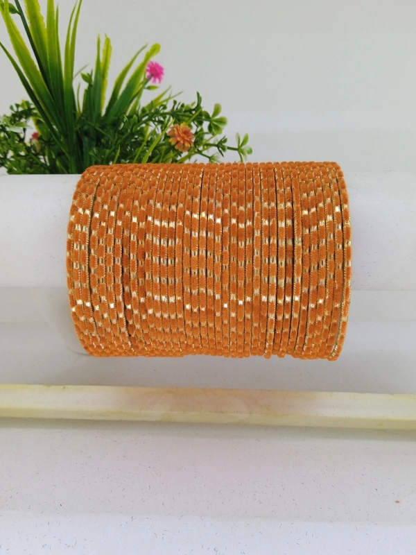 Metal Velvet Bund Set of 36 Bangles.  - 2.4, California