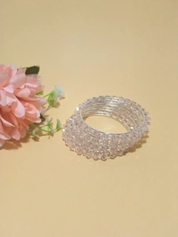 Fancy Metal Bangles Set of Eight   - 2.6, Pink