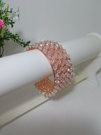Fancy Metal Bangles Set of Eight   - 2.4, Turkish Rose