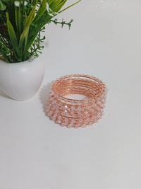Fancy Metal Bangles Set of Eight   - 2.4, Turkish Rose