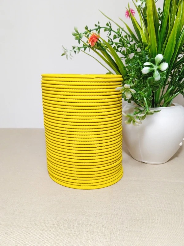 Metal Premium Matte Bangles Set of 3DZN - 2.8, Yellow