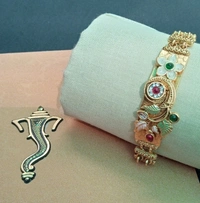 Traditional Rajwadi Brass Meenakari Kundan Bracelet. - to can wear from 22 to 28 size