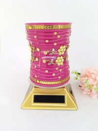 Rajasthani Rajwadi Dhalu Bangles Set - 2.8, Radical Red