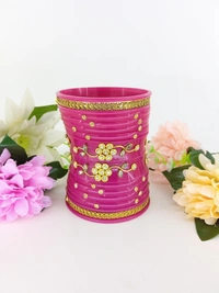 Rajasthani Rajwadi Dhalu Bangles Set - 2.8, Radical Red
