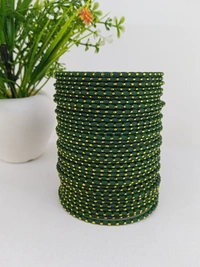 Metal Velvet Bund Set of 36 Bangles.  - 2.4, Mallard