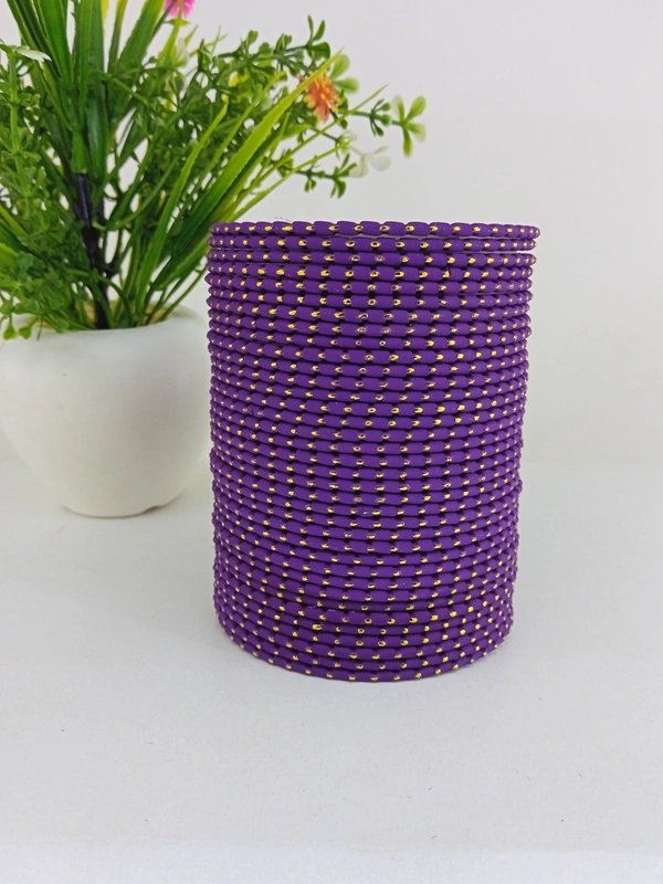 Metal Velvet Bund Set of 36 Bangles.  - 2.6, Windsor