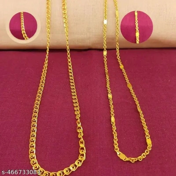 Fancy Micro Gold Plated Chain "Combo Pack of 2" - 