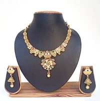 Traditional Multi Kundan & Meenakari Necklace Set.