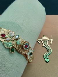 Traditional Rajwadi Brass Meenakari Kundan Bracelet. - to can wear from 22 to 28 size