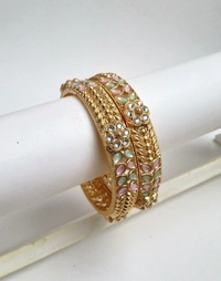 Rajwadi Kundan Bangles Set - 2.8