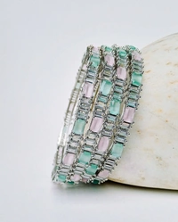 Trendy AD Bangles Set - 2.4