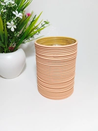 Metal Premium Matte Bangles Set of 3DZN - 2.6, Peach