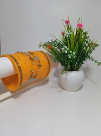 Rajasthani Rajwadi Dhalu Bangles Set - 2.4, Web Orange