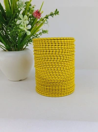 Metal Velvet Bund Set of 36 Bangles.  - 2.6, Golden Dream