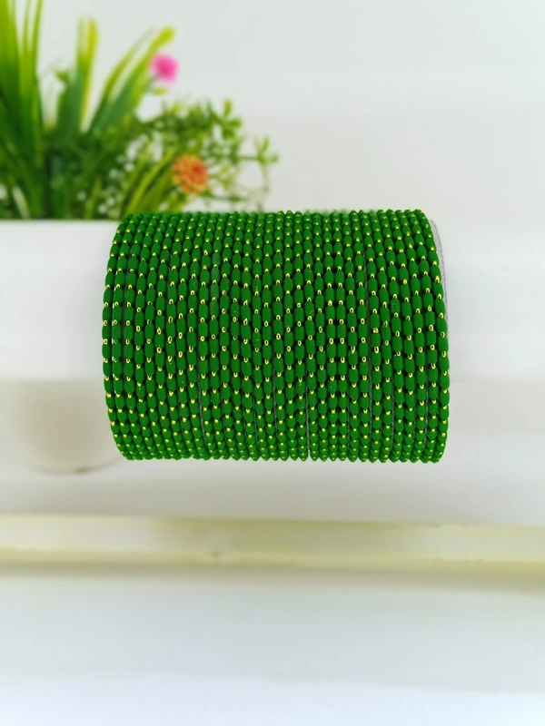Metal Velvet Bund Set of 36 Bangles.  - 2.6, Salem