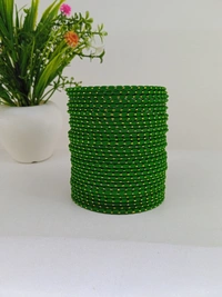 Metal Velvet Bund Set of 36 Bangles.  - 2.6, Salem