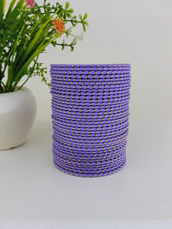 Metal Velvet Bund Set of 36 Bangles.  - 2.4, True V