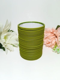 Metal Premium Matte Bangles Set of 3DZN - 2.6, Olive