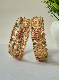 Rajwadi Wedding Design Bangles Set - 2.4, Gold