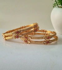 Stylish Rajwadi Bangles Set - 2.4, Golden