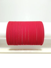 Metal Premium Matte Bangles Set of 3DZN - 2.6, Red
