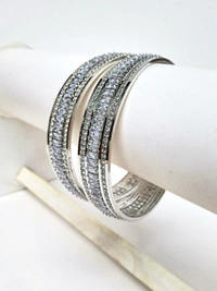 Silver AD Bangles Set  - 2.6