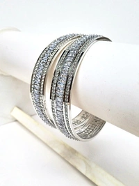 Silver AD Bangles Set  - 2.4