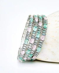 Trendy AD Bangles Set - 2.6