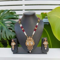 Traditional Pearl & Kundan Gold Plated Necklace Set