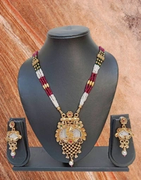 Traditional Pearl & Kundan Gold Plated Necklace Set