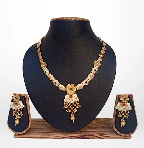 Traditional Multi Kundan & Meenakari Necklace Set