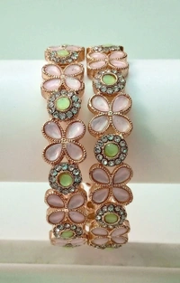 Green Mint And Pink Patla Set.  - 2.6, Mint Green & Pink