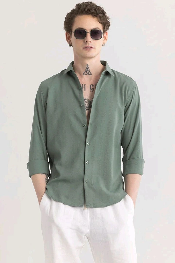 FLEXIFORM OLIVE TEXTURED SHIRT - L