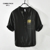 Pure Cotton imported Shirt Pack of 2 Combo - L