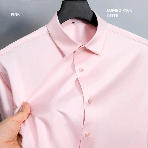 Executive Smooth Long Sleeve Shirt, Pack of 2 combo - L/42, Navy & Chocolate