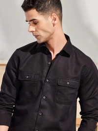 Pure cotton Linen Cargo Shirt pack of 2 combo - S