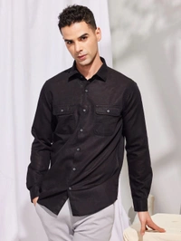 Pure cotton Linen Cargo Shirt pack of 2 combo - S
