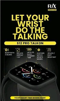 Flix Talkon S12 Pro Smartwatch  - Black