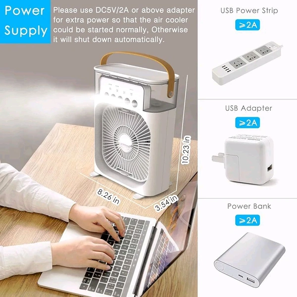 Mini Cooler With Ice - White, Free Size